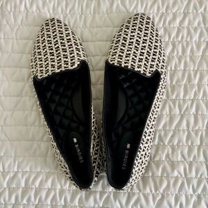 Birdies Woven Black and White Flats